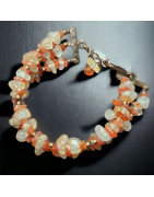 Bracelet Cornaline & Citrine baroque Plaqué or