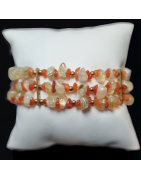 Bracelet Cornaline & Citrine baroque Plaqué or