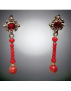 Boucles Corail gorgone & verre Murano