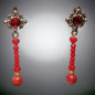 Boucles Corail gorgone & verre Murano