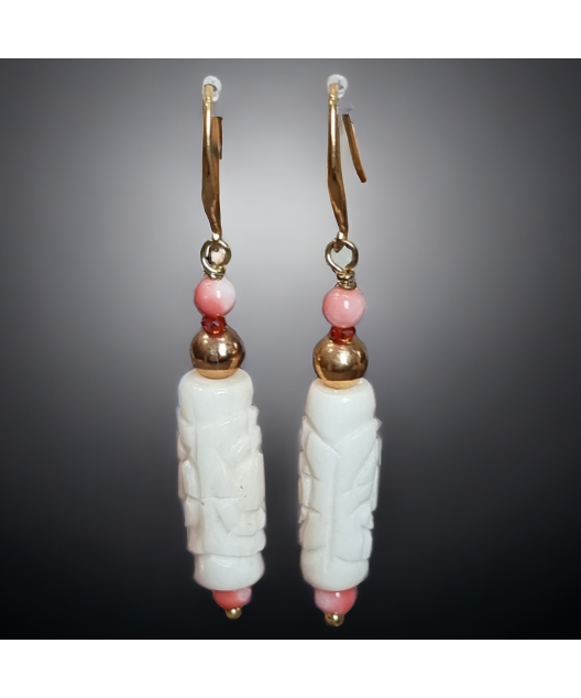 Boucles Ivoire & Corail plaquées or