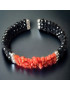 Bracelet Corail & Onyx facetté Argent 925