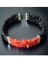 Bracelet Corail & Onyx facettée Argent 925