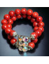 Bracelet Corail & Zirconium Argent 925
