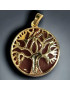 Pendentif Cornaline Arbre de vie doré