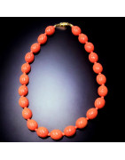 Collier Bakélite Perles "olive" avec fermoir à vis