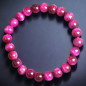 Bracelet Œil de tigre teinté rose Pierre rondes 8mm