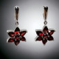 Boucles Grenat fleur Argent 925