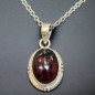 Pendentif Grenat cabochon avec chaîne Argent 925