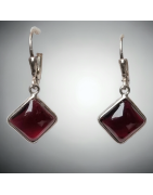 Boucles Grenat Argent 925