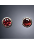 Boucles Grenat boutons Argent 925