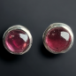 Boucles Grenat boutons Argent 925