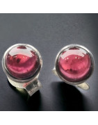 Boucles Grenat boutons Argent 925