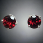 Boucles Grenat A+ facetté et griffé Argent 925