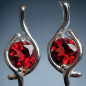Boucles Grenat A+ facetté Argent 925