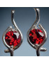 Boucles Grenat A+ facetté Argent 925