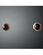 Boucles Grenat boutons Argent 925