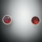 Boucles Grenat facetté boutons Argent 925