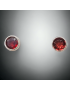 Boucles Grenat facetté boutons Argent 925