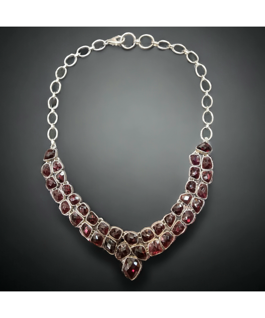 Collier Grenat serti Argent 925