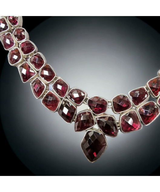 Collier Grenat serti Argent 925