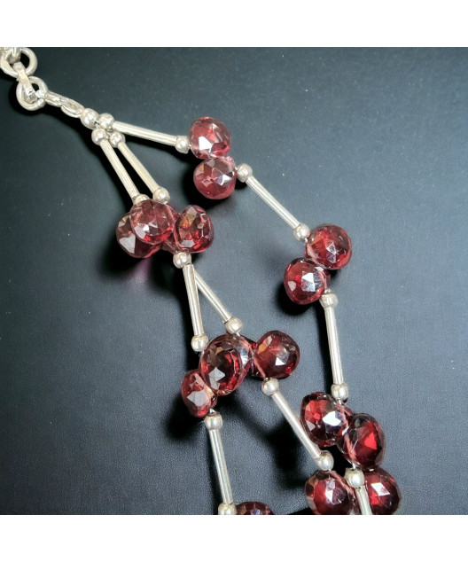 Collier Grenat facetté Argent 925