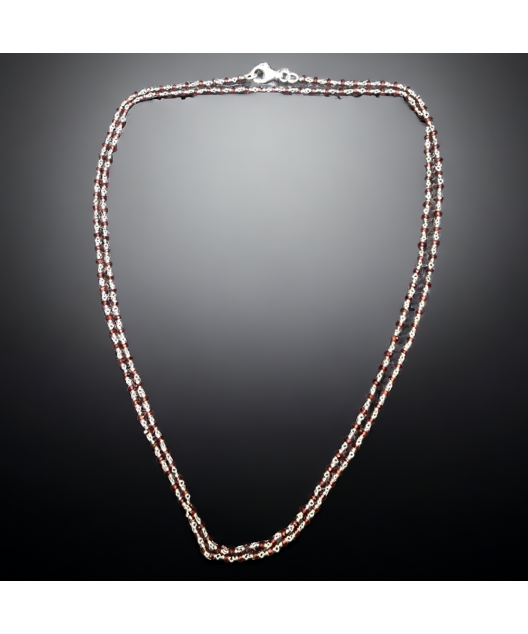 Collier Grenat facetté Argent 925