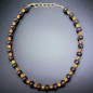 Collier Grenat & Ambre Perles rondes 10mm