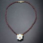 Collier Grenat & Nacre Perles rondes 4mm