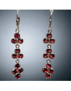 Boucles Grenat facetté Argent 925