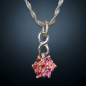 Pendentif Grenat fleur avec chaîne Argent 925