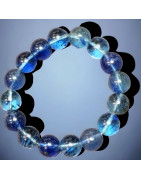 Bracelet Fluorite A+ Bleue Indigo Pierres Rondes 12mm
