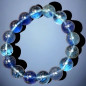 Bracelet Fluorite A+ bleue indigo Perles rondes 12mm