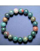 Bracelet Jaspe sanguin Pierres rondes 10mm