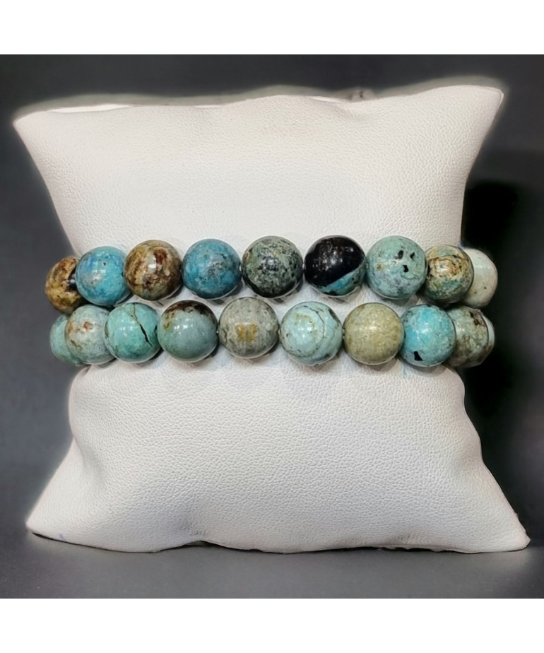 Bracelet Opale bleue Pierre rondes (s)