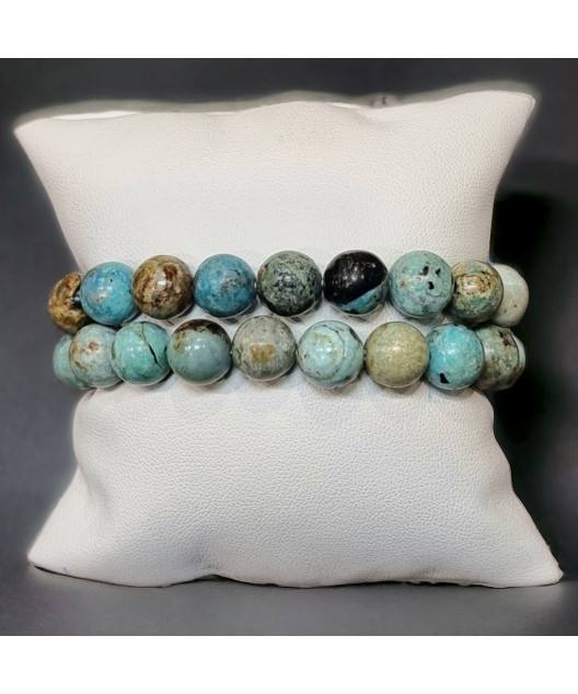 Bracelet Opale bleue Pierre rondes (s)