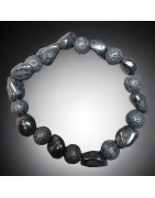 Bracelet Shungite baroque & Pierre de lave