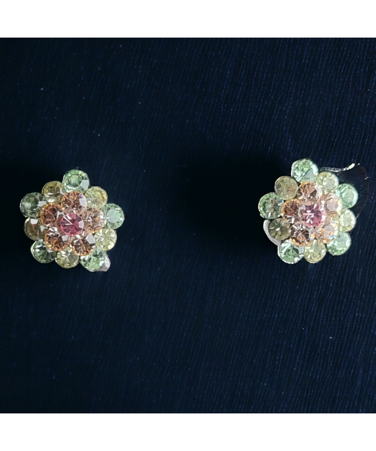 Boucles Swarovski fleur à clips