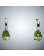 Boucles Péridot serti Argent 925