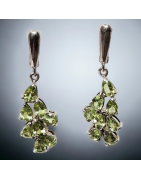 Boucles Péridot serti Argent 925
