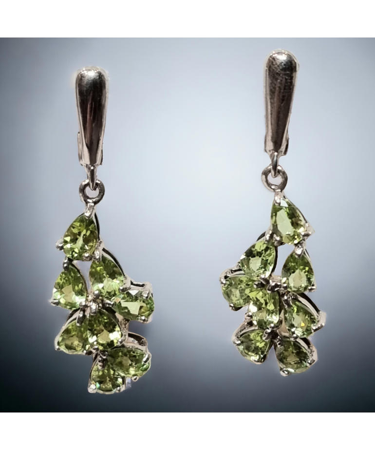 Boucles Péridot serti Argent 925