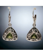 Boucles Péridot serti Argent 925