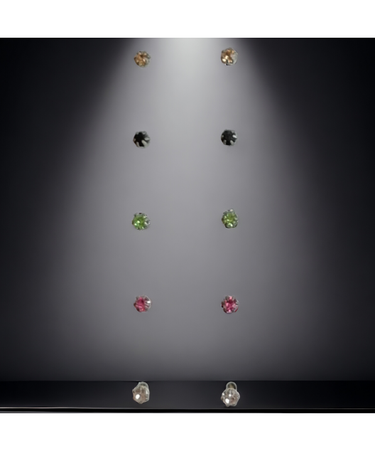 Boucles Zirconium multicolore