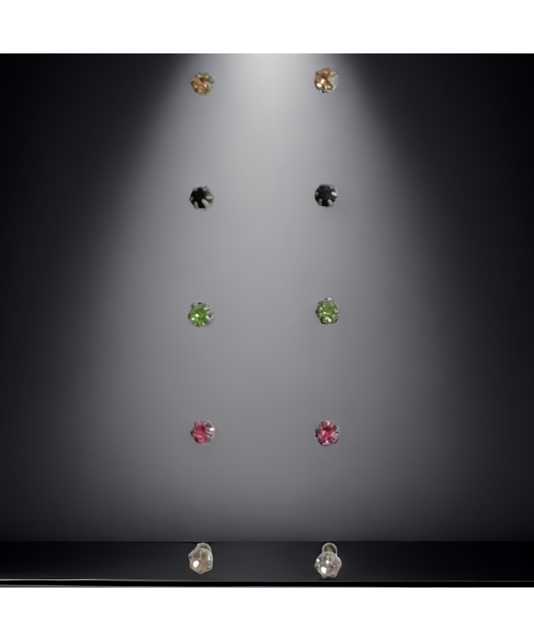 Boucles Zirconium multicolore