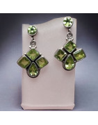 Boucles Péridot serti Argent 925