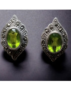 Boucles Péridot serti Argent 925