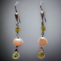 Boucles Péridot Perle & Grenat vert Argent 925