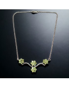 Collier Péridot fleurs Argent 925