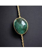 Collier Emeraude Vermeil