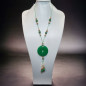 Collier Jade donut & pierres rondes & Perles d'eau douce plaqué or